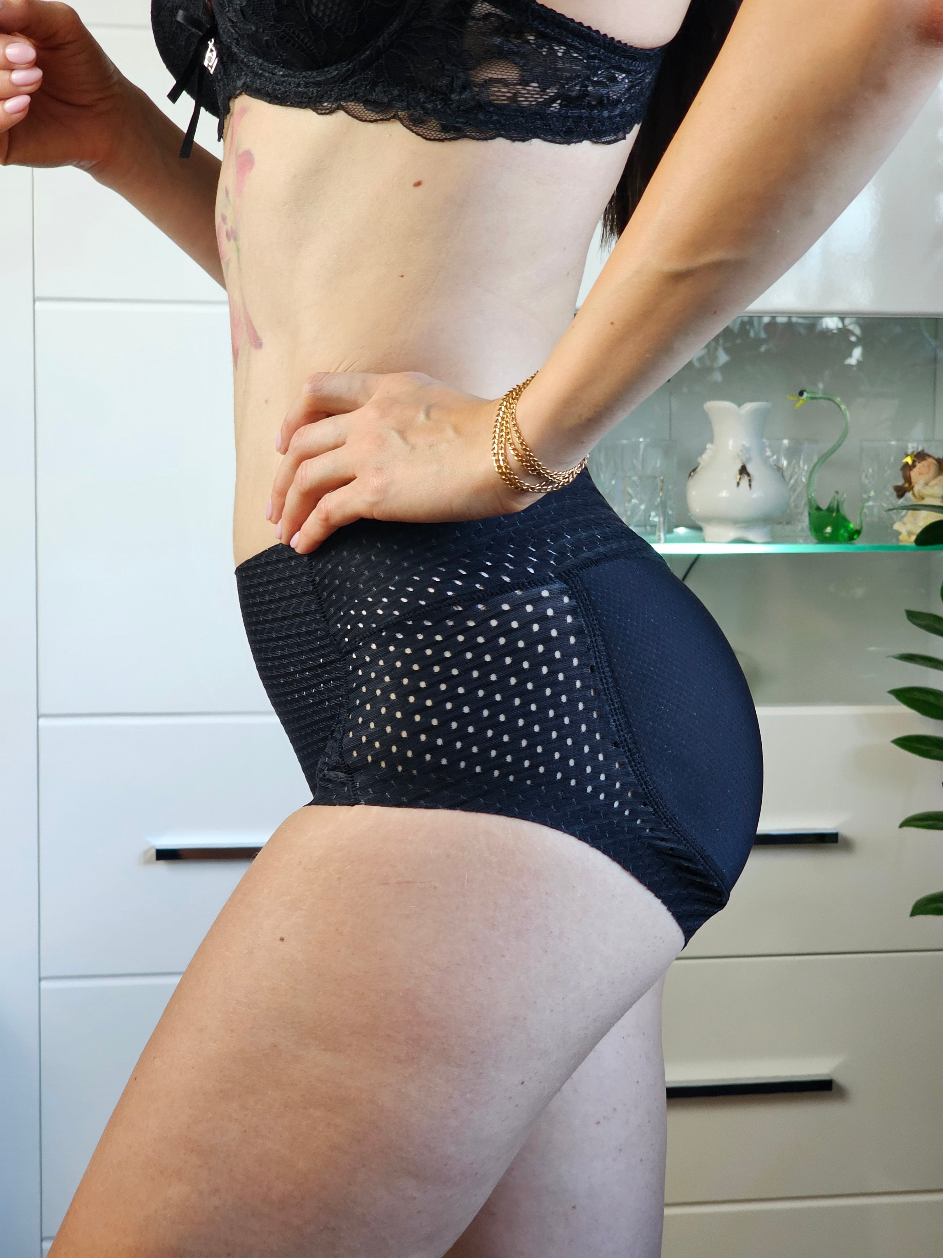 Push-up Slip mit Perforation, nahtlos (3106) Schwarz