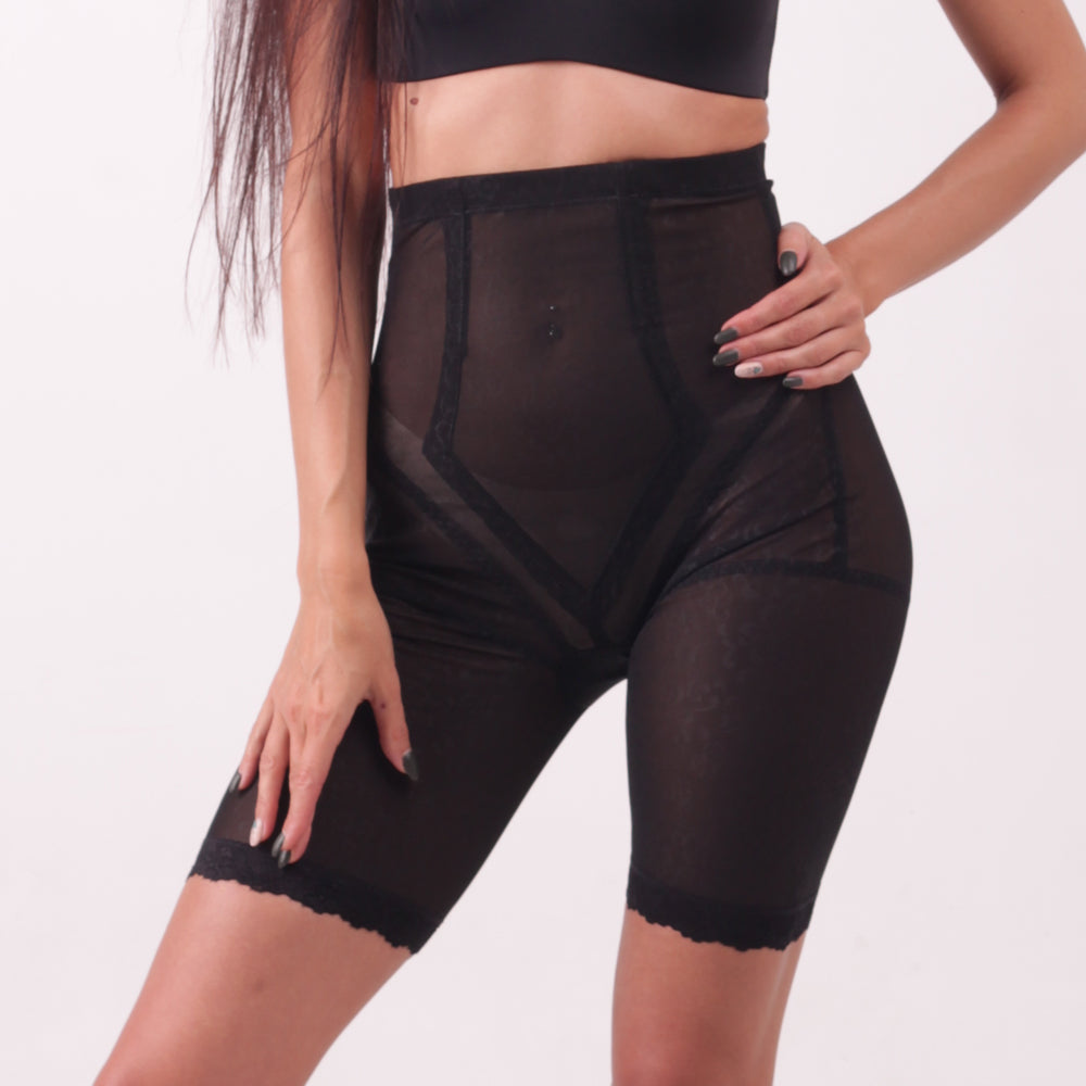 Hohe formende Spitzen-Panty mit Shaping-Effekt (2131) Schwarz