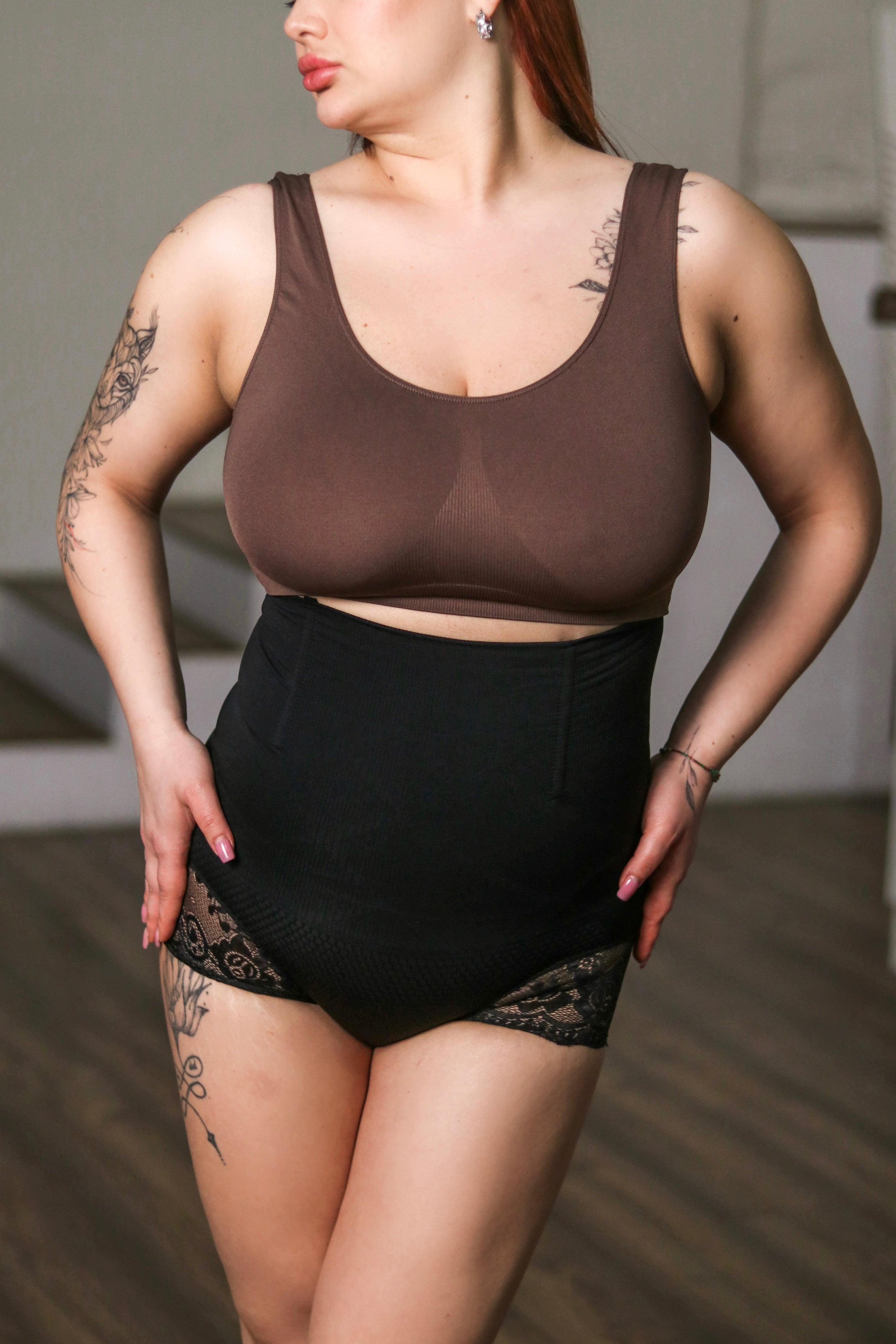 Formende High-Waist-Panty / Bauchweg-Miederhose (2139) Beige