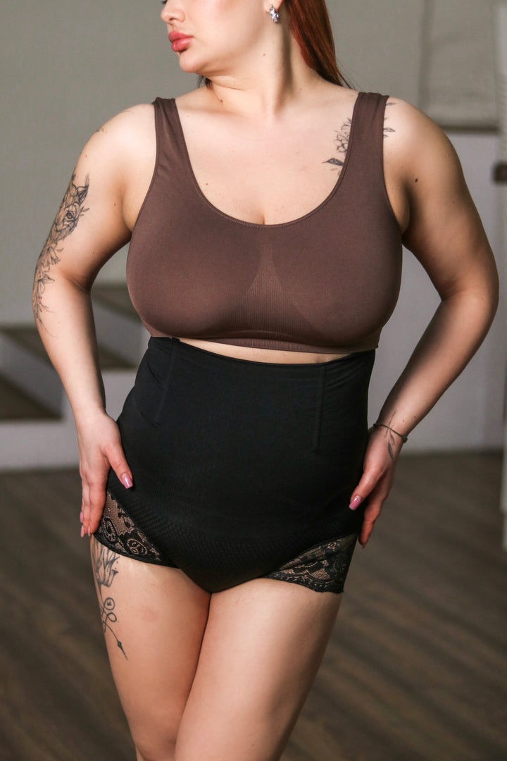 Formende High-Waist-Panty / Bauchweg-Miederhose (2139) Schwarz