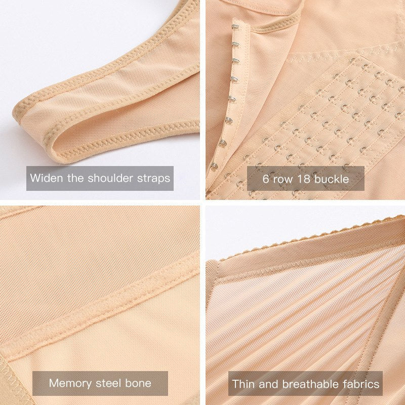 Kompressions-Halb-Mieder mit 6 Reihen Haken (5105-2) Beige