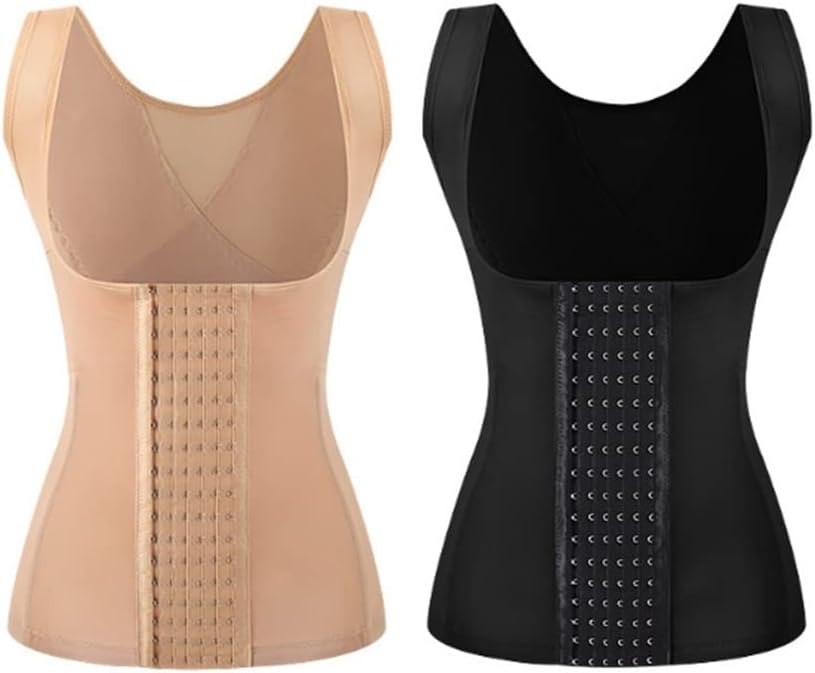 Kompressions-Halb-Mieder mit 6 Reihen Haken (5105-2) Schwarz