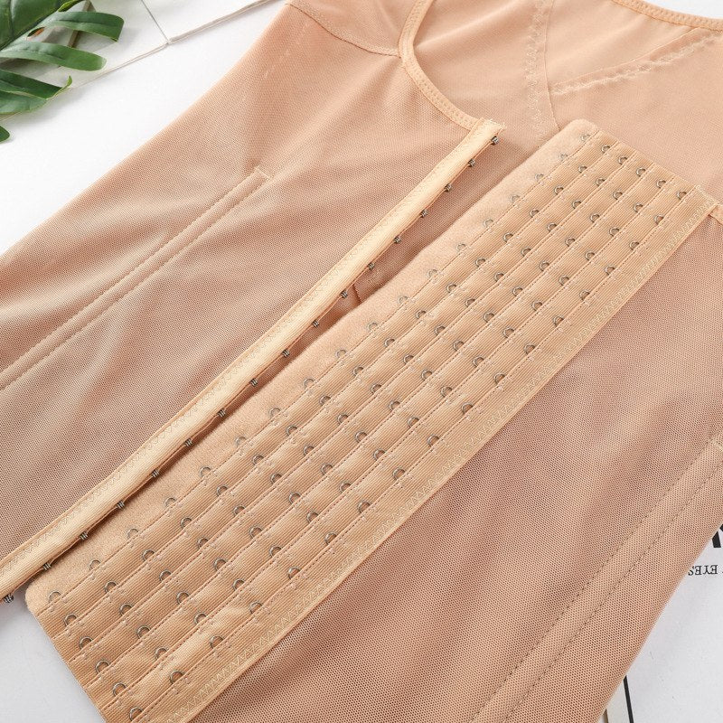 Kompressions-Halb-Mieder mit 6 Reihen Haken (5105-2) Beige