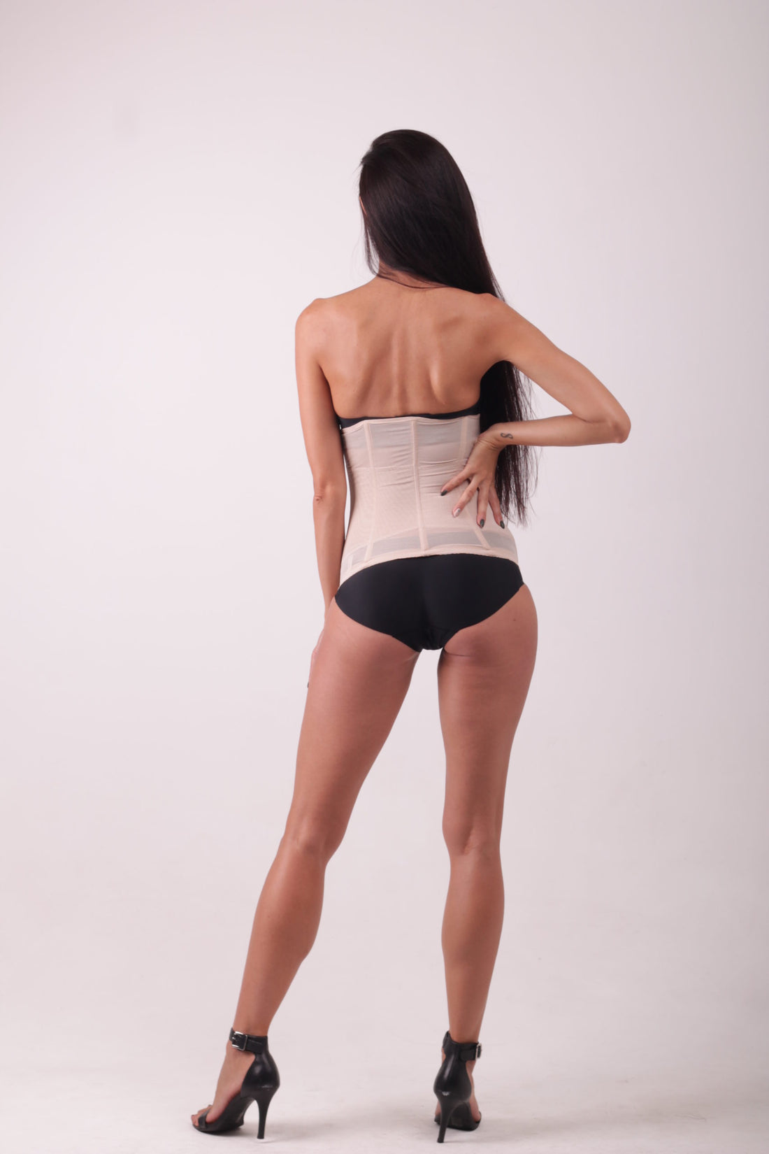 Hoher figurformender Korsett-Gürtel mit 6 Stützstäben (5103) Beige