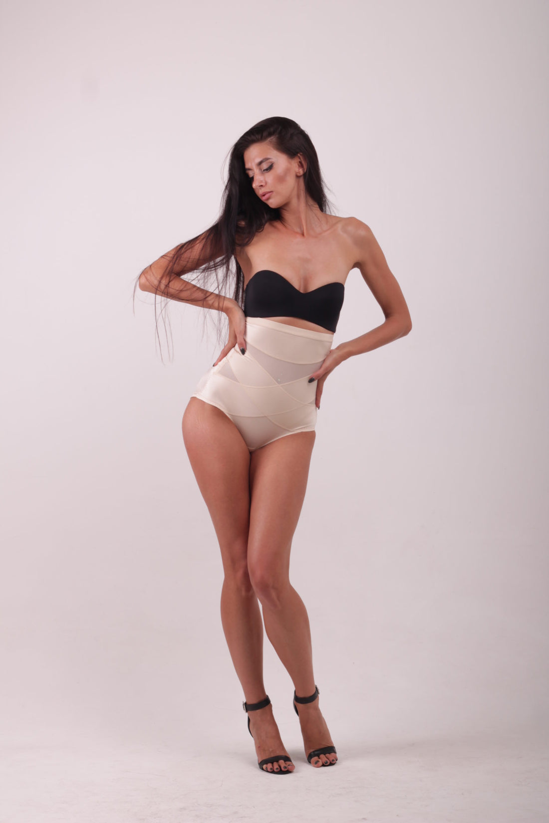 Formende Slip mit starker Taillen-Kompression (2122) Schwarz