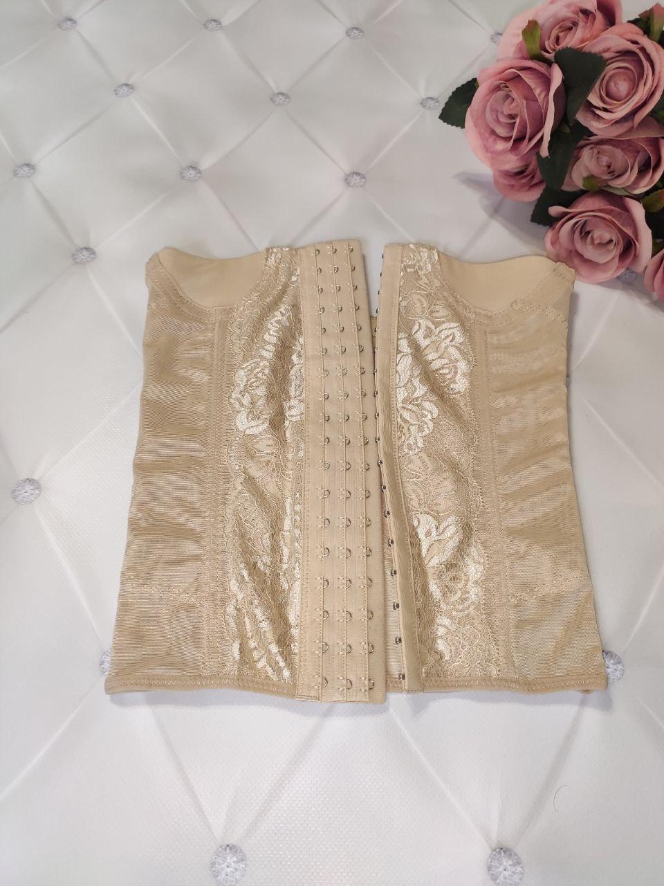 Hoher figurformender Korsett-Gürtel mit 6 Stützstäben (5103) Beige