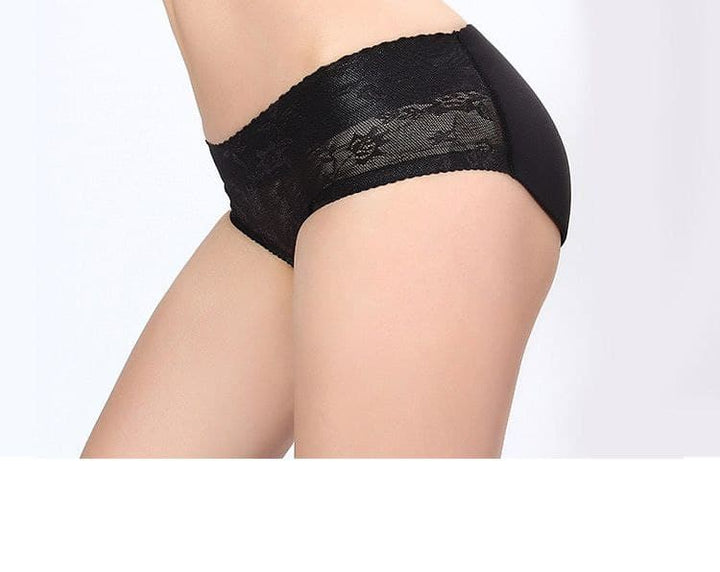 Push-Up Slips mit Perforation und zartem Muster (3116) Schwarz