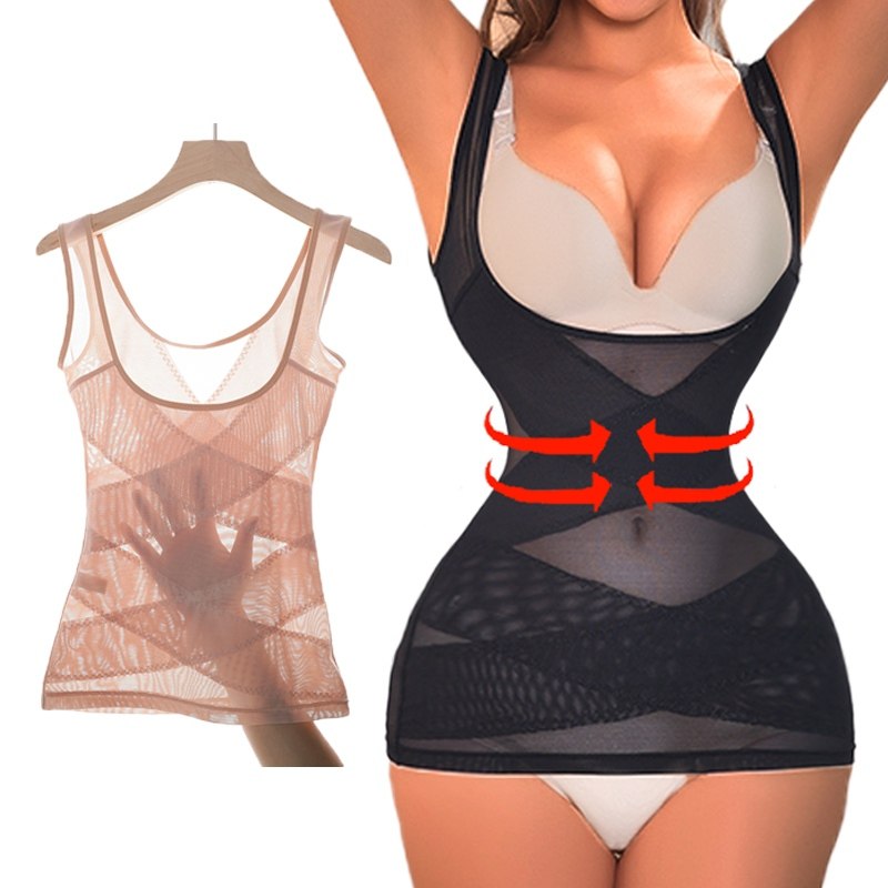 Damen Shaping-Tanktop – Dünne Halb-Korsage unter der Brust (5123) Schwarz