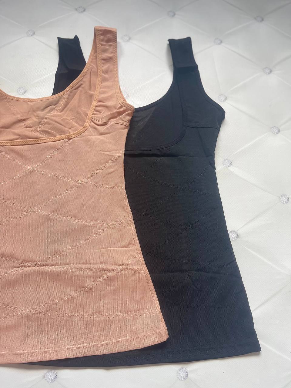 Damen Shaping-Tanktop – Dünne Halb-Korsage unter der Brust (5123) Schwarz