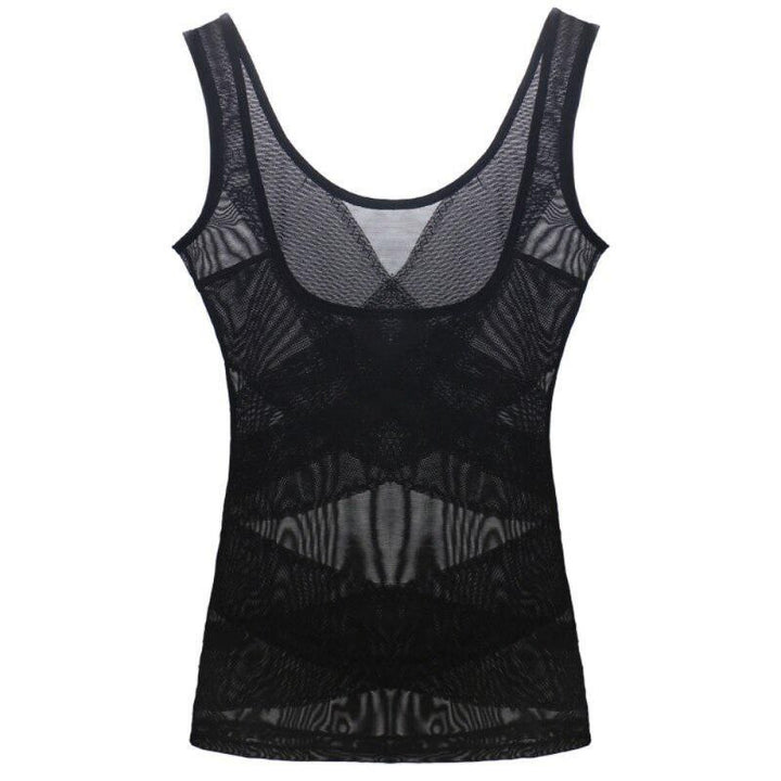 Damen Shaping-Tanktop – Dünne Halb-Korsage unter der Brust (5123) Schwarz