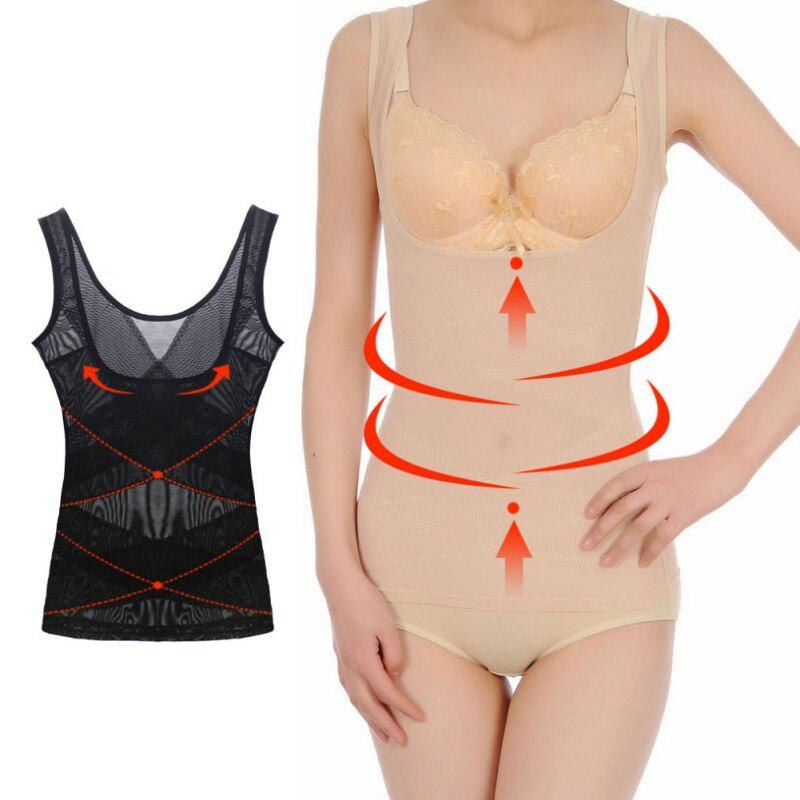 Damen Shaping-Tanktop – Dünne Halb-Korsage unter der Brust (5123) Schwarz