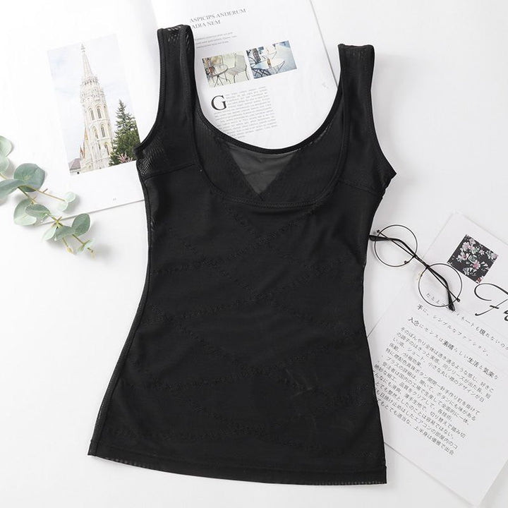 Damen Shaping-Tanktop – Dünne Halb-Korsage unter der Brust (5123) Schwarz