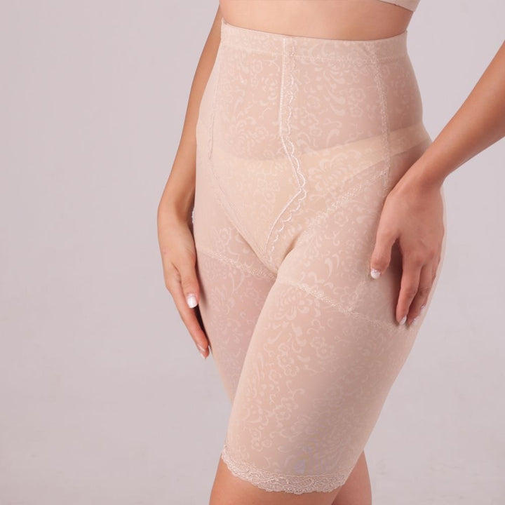 Hohe formende Spitzen-Panty mit Shaping-Effekt (2131) Beige