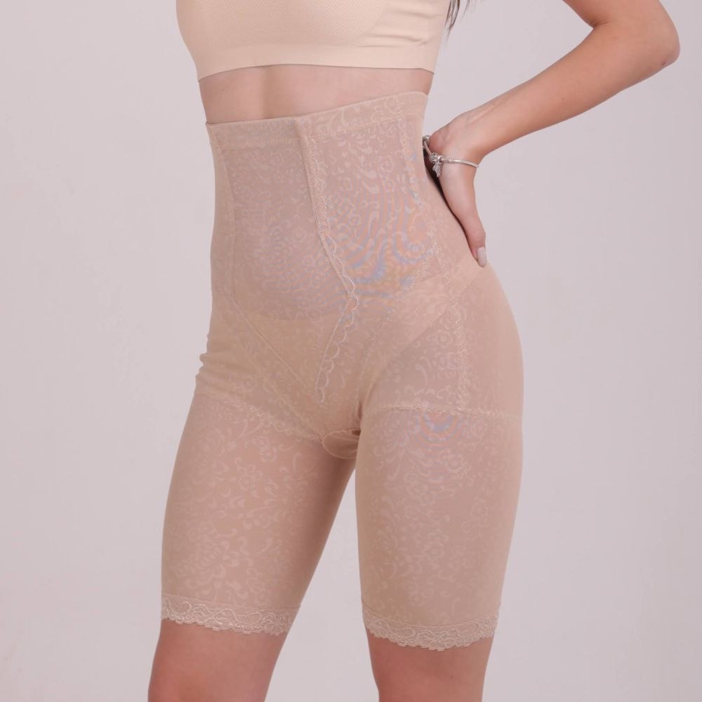 Hohe formende Spitzen-Panty mit Shaping-Effekt (2131) Beige